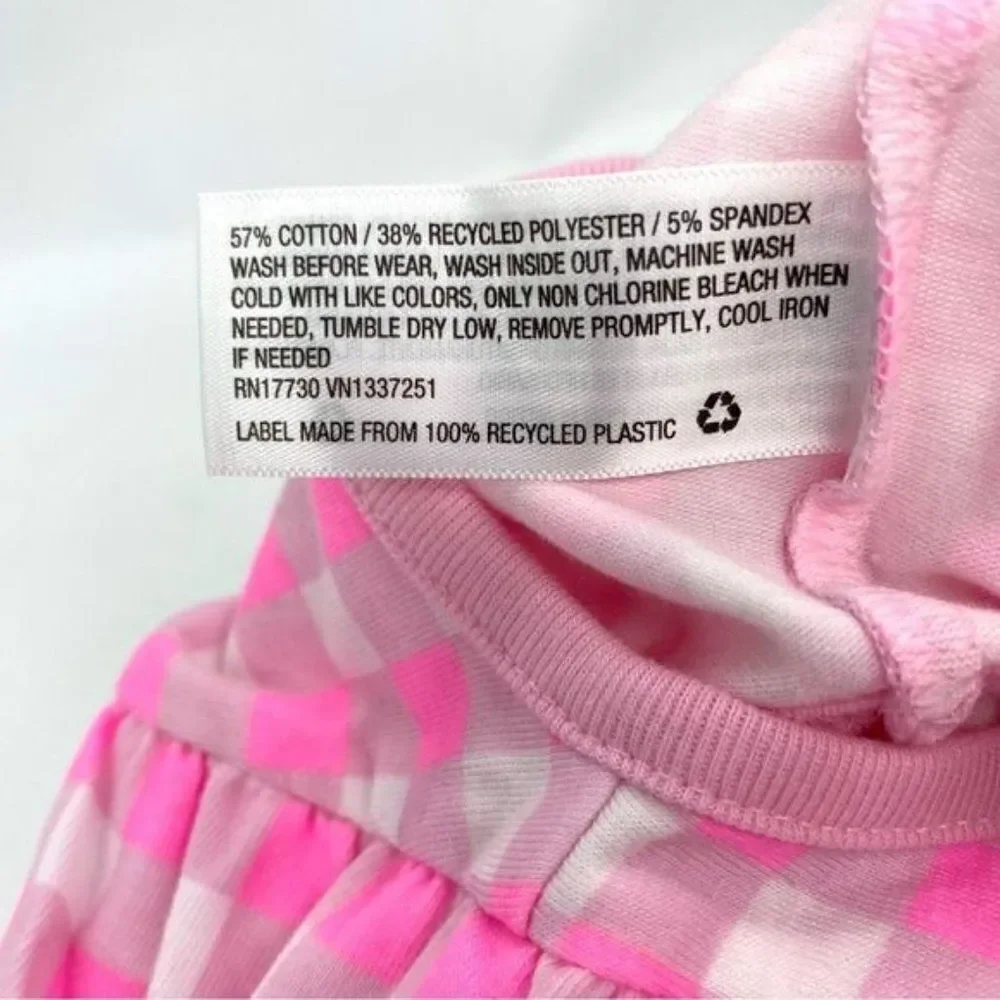 Cat & Jack Baby Pink Checkered Flutter Sleeve Bodysuit Onsie New 0-3 Months